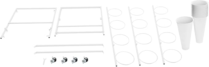 Flower Display Stand with 12 Buckets, 3 Layer Metal Plant Stand Indoor with Wheels, Heavy Duty Moving Flower Cart Flower Rack for Outdoor Patio, Garden, Florist