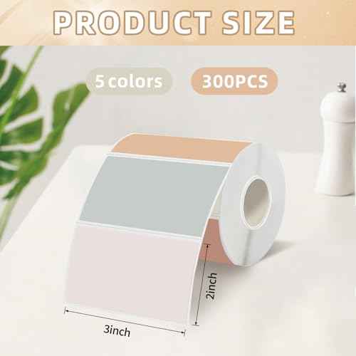 Starboling 3" x 2" Thermal Labels,Self-Adhesive Rectangle Thermal Printer Sticker,for Price,Barcode,Mailing,Name£¨Beige Gradient£©