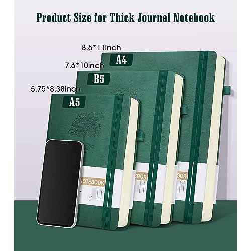 Lined Journal Notebook -365 Pages A5 Thick Journals for Writing Ruled Notebook, Hardcover Leather Journal for Women Men, Daily Journal Notebook for Work, Note Taking, 100Gsm Lined Paper( 5.75'' X