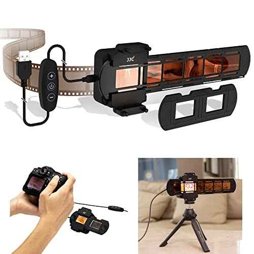 JJC 35mm Negative Film Scanning Copying LED Light Set Includes Slides Holder, Film Strip Holder, USB Light Viewer with Shoe Mount and 10 levels Adjustable for Old Photos Negatives Converter to Digital