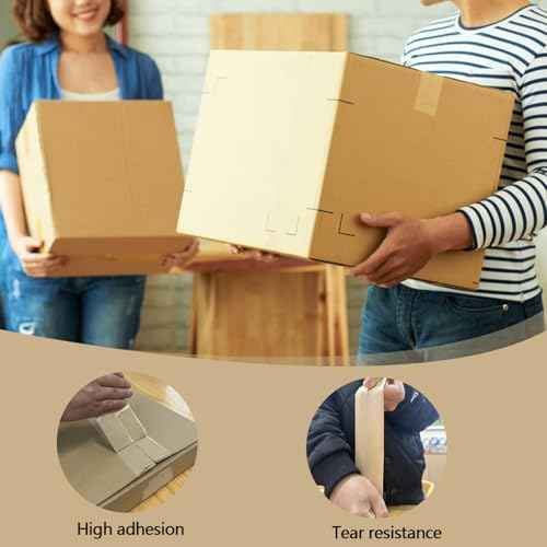 CHUANGSEED 2-Pack Reinforced Water Activated Gummed Kraft Paper Tape, 2.75 inch x 380 ft, Total 760ft,for Heavy Duty Secure Packing and Shipping Writable Eco-Friendly Biodegradable
