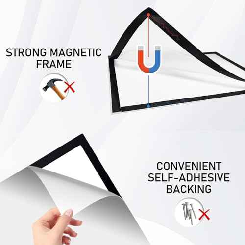 Magnetic Sign Holder - 8.5¡¿11" Wall Mounted Self-Adhesive Magnetic Paper Holder,Transparent Wall Display Frame with Black Edge,Suitable for Office, Store, Mall, Home (6pack)