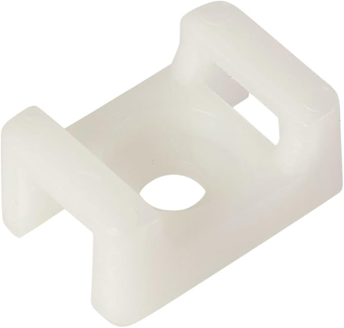 GTSE 100 Pack Of White/Clear Screw Mounts, Zip Ties Up To 0.35" Wide, Saddle Type Zip Tie Anchors