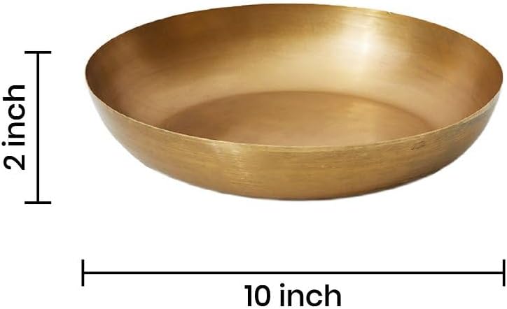 Serene Spaces Living Vintage Gold Decorative Iron Bowl, Table Centerpiece, Fruit Bowl, Floating Candle-Holder, Flower Bowl Vase, Potpourri, Catchall, Dining Table (Small - Pack of 1)