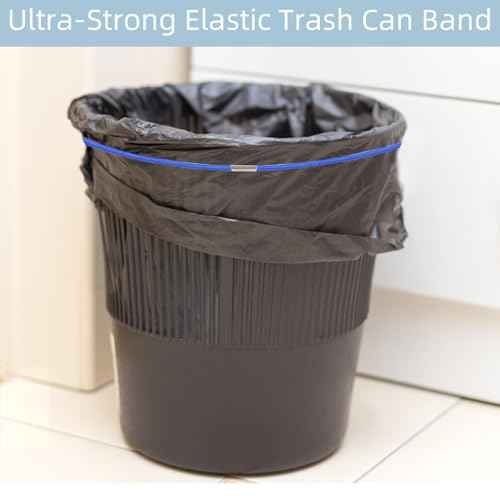 Trash Can Rubber Bands Set of 3,Garbage Can Bands Elastic for 13 to 30 Gallon Garbage Cans,Elastic Rubber Band,Stretch Trash Bag Band for Kitchen Office School(Black Blue Green)
