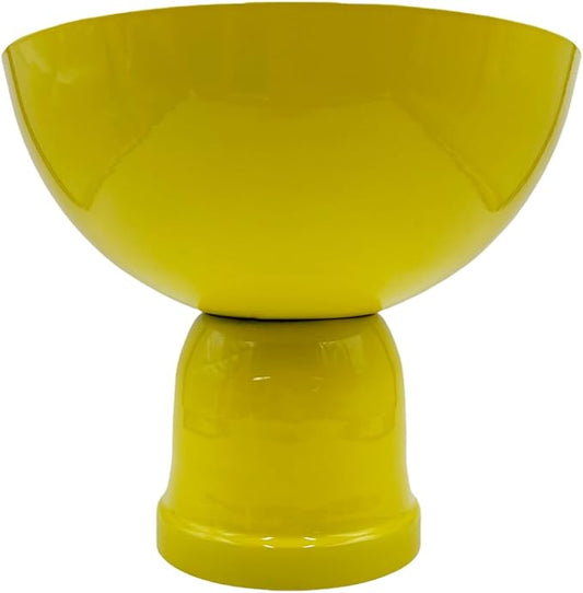 12 Inch Wide Decorative Handmade Iron Modern Flower Vase in Yellow