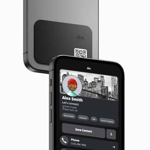 dot. Thin - Digital Business Card - Tap Compatible with iPhone & Android (Black)