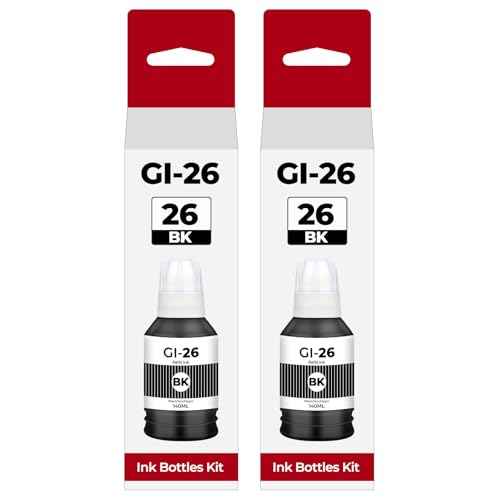 GI-26 GI26 GX4020 GX6120 Black Ink Refill Bottles Compatible with Canon 26 GI-26 GI26 GI 26 Black Ink Bottle Refill for Canon Maxify GX4020 GX6120 GX7021 GX7120 GX5020 GX7020 GX6021 GX5120 Printer