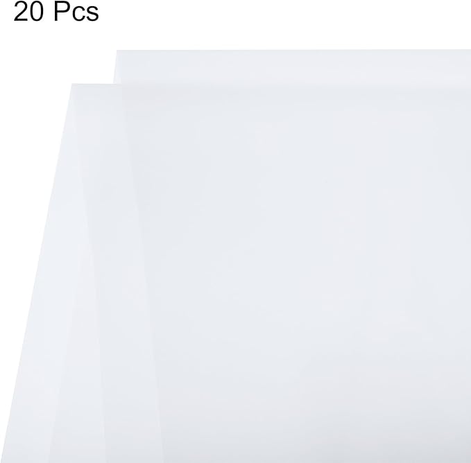 MECCANIXITY Flower Wrapping Fog Paper 22.8x22.8 Inch Waterproof Matte Floral Wrapping Paper for DIY Crafts, Gift/Gift Box Packaging Clear White 20 Pcs