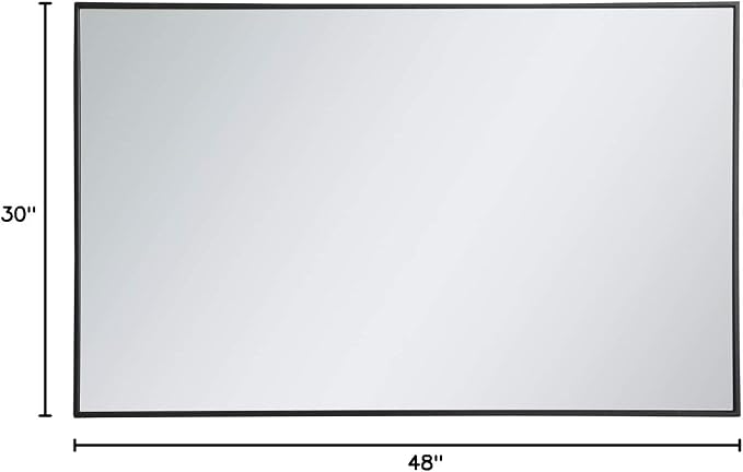 Elegant Decor Eternity 48" x 30" Contemporary Metal Frame Mirror in Black
