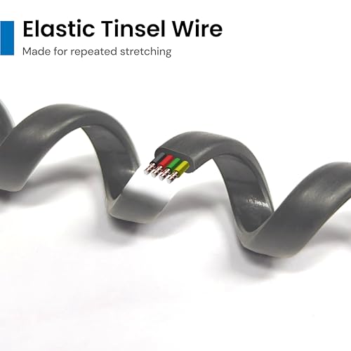 ICC Telephone Handset Cord/Phone Cord, 12 Ft ? RJ9 (RJ22) Connectors, Dim Gray, 10-Pack ? Curly Coiled Tangle-Free Design for PBX & VoIP Phones