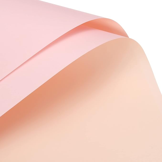 MECCANIXITY 10 Pcs Double Sided Color Flower Wrapping Paper Pink 22.8"x22.8" Waterproof for Florist Bouquet Supplies, DIY Crafts, Gift Box Packaging