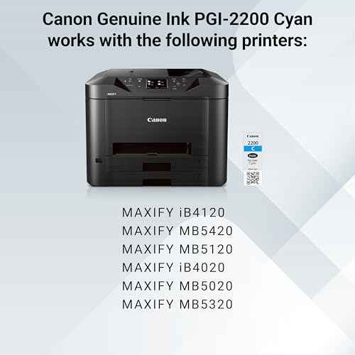 Canon PGI-2200 Genuine Cyan Ink Tank, Compatible with IB4120, MB5420, MB5120, IB4020, MB5020, and MB5320 Printers