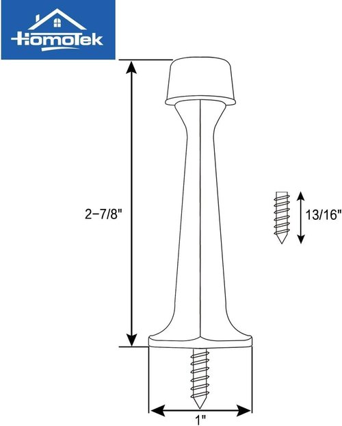 HOMOTEK Heavy Duty Door Stop - 3 Pack Solid Rigid Design with Soft Rubber Tip | White Finish