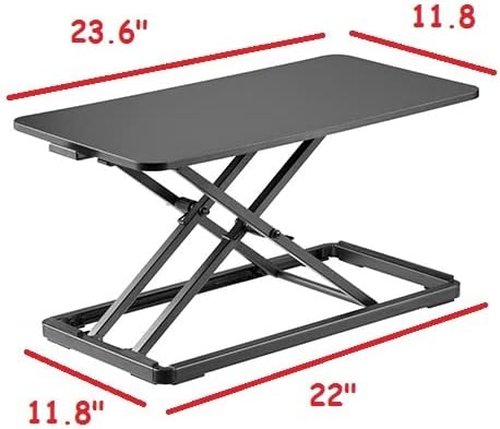 Mount Plus KBT10 Ultra Slim Laptop Stand - Adjustable Sit-Stand Riser for Desks | Lifts Up to 15.6" Height | 5 Levels