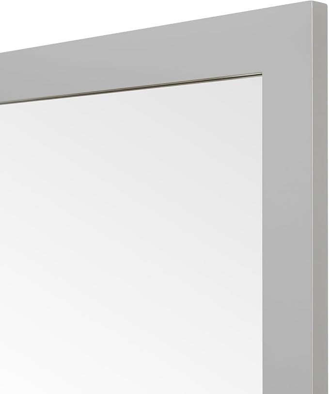 ARIEL Rectangular Wooden Mirror 24" x 36" in Grey, Flexible Horizontal/Vertical Hanging for Bathroom, Vanity, Entryway & Living Room Decor, Farmhouse Style