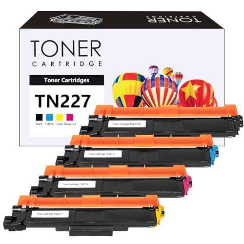 TN227 TN223 Toner Cartridge 4 Pack Compatible for TN-227 TN223 TN227BK 227C 227M 227Y Toner for Use in HL L3210CW L3270CDW L3290CDW L3230CDW MFC L3770CDW L3710CW L3750CDW Printers(B/C/Y/M)