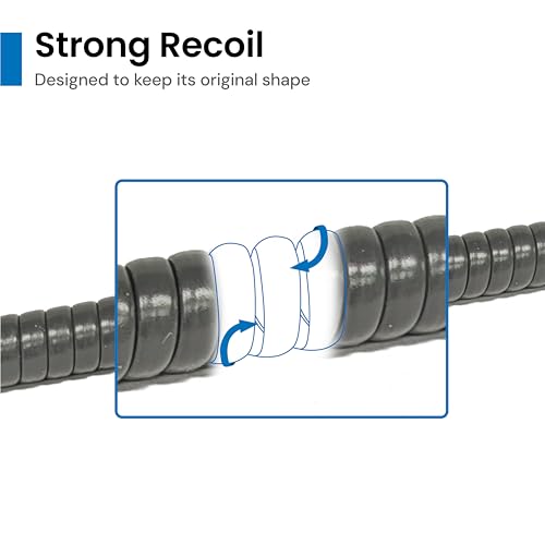 ICC Telephone Handset Cord/Phone Cord, 12 Ft ? RJ9 (RJ22) Connectors, Dim Gray, 10-Pack ? Curly Coiled Tangle-Free Design for PBX & VoIP Phones