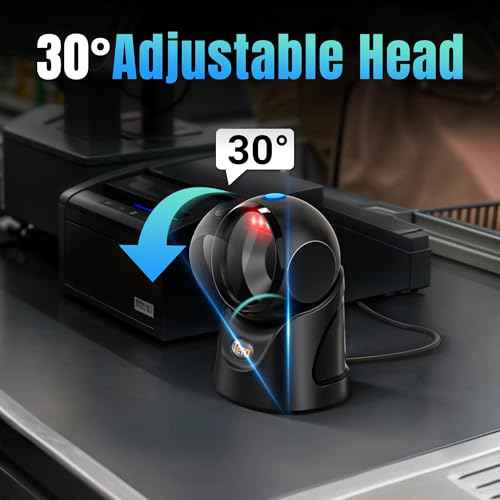 Tera Barcode Scanner Handsfree Omnidirectional: Desktop 1D 2D QR USB Wired Adjustable Angle Plug and Play Bar Code Reader for POS Supermarket Retail Store Mobile Payment Model 9700