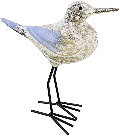 The Bridge Collection 9" H Wooden Shorebird Figurine - Coastal Bird Decor - Seabird Statue for Nautical, Ocean, Beach Decor