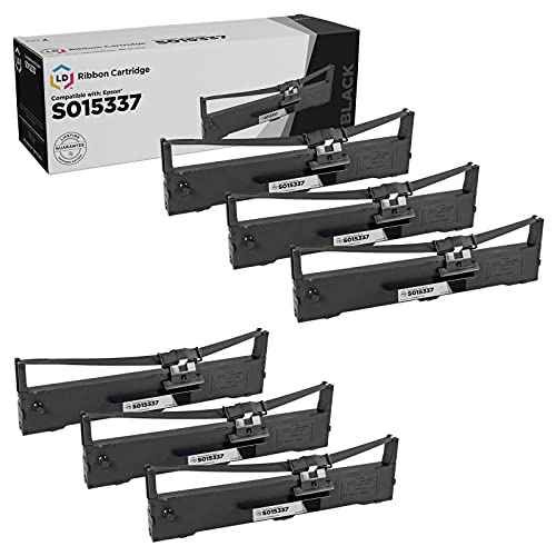 LD Products Compatible Ribbon Cartridge Replacement for Epson S015337 (Black, 6-Multipack) Compatible with The Following Epson Printer Model LQ-590 Impact Printer