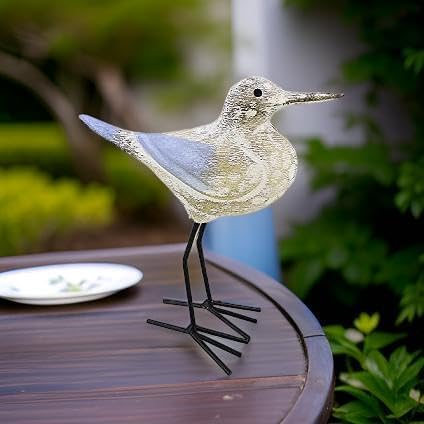 The Bridge Collection 9" H Wooden Shorebird Figurine - Coastal Bird Decor - Seabird Statue for Nautical, Ocean, Beach Decor