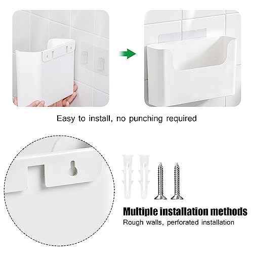 Wall File Holder - White Plastic Wall Mount File Organizer for Office, Home, Classroom