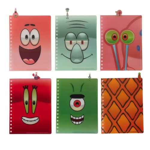 Nickelodeon Spongebob Squarepants Tab Journal Notebook, Spiral Bound, 144 Lined Pages, 8 x 7 inches
