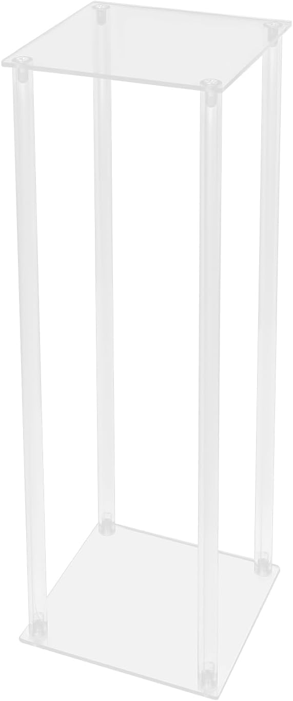 10 Pcs Tall Acrylic Vase Wedding Centerpieces Clear Flower Stand, Wedding Centerpieces Acrylic Vases Clear Column Flower Vase for Wedding Party Events Reception Table Decor