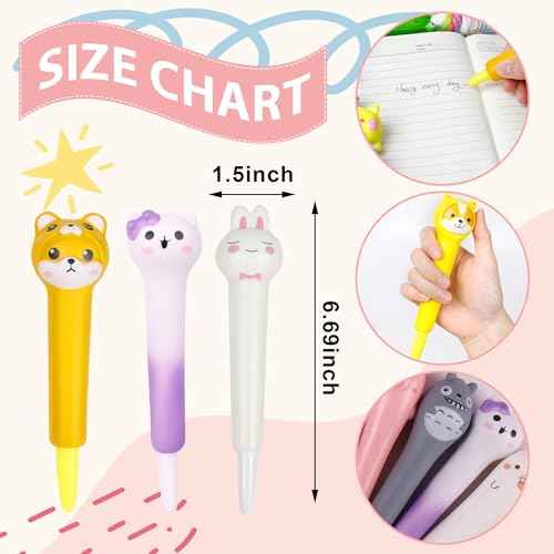 Kawaii Pens Squishies 10pk - Gel Ink Animals Fun Pens - Stocking Stuffers for Kids Girls,Christmas Cute Pens Set for Kids with 20 Refills, Stocking Stuffers for Girls and Children's Party Favors Gifts