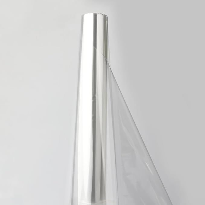 Clear Plastic Halloween Cellophane Wrap Roll for Gift Baskets(31.5 in x 98 ft), Large Transparente Wrapping Paper for Flower Bouquet Floral Food Art Craft Cellophane Sheets Cello Bags Stocking Stuffers