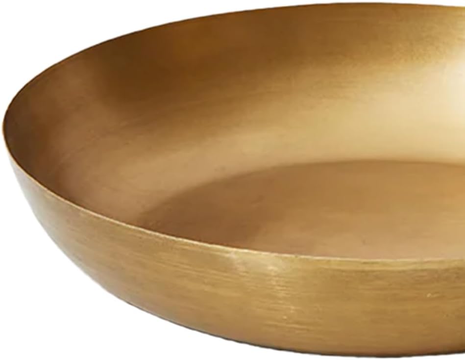 Serene Spaces Living Vintage Gold Decorative Iron Bowl, Table Centerpiece, Fruit Bowl, Floating Candle-Holder, Flower Bowl Vase, Potpourri, Catchall, Dining Table (Small - Pack of 1)