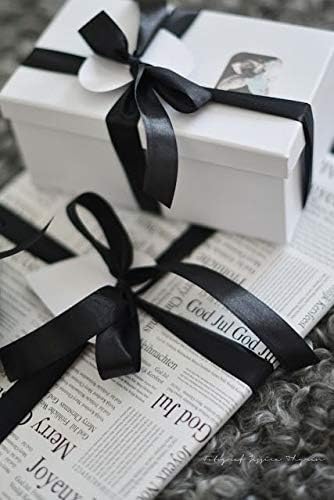 YAMA Black Double Faced Satin Ribbon 1/4 Inch 25 Yards Thin Black Ribbon for Gift Wrapping Crafts Bows Wedding Party Decoration
