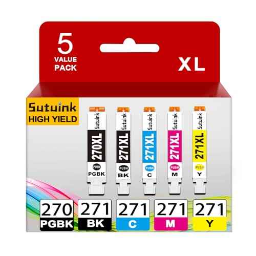 MG7720 Ink Cartridge for Canon Compatible PGI-270XL CLI-271XL Ink Cartridge Replacement for 270 271 XL Ink use for Canon MG7720 TS5020 TS6020 MG6820 MG6821 MG5720 TS9020 MG5721 MG5722 MG6822 (5 Pack)