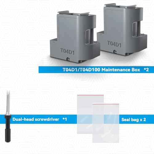 T04D1/T04D100 Ink Maintenance Box Replacement for ET-3750 ET-15000 ET-4760 ET-3760 XP-5100 ET-3850 ET-4850 WF-2860 ET-3710 ET-5150 ET-3830 ET-M1000 ST-3000 ET-M2170 etc. Printers 2 Packs