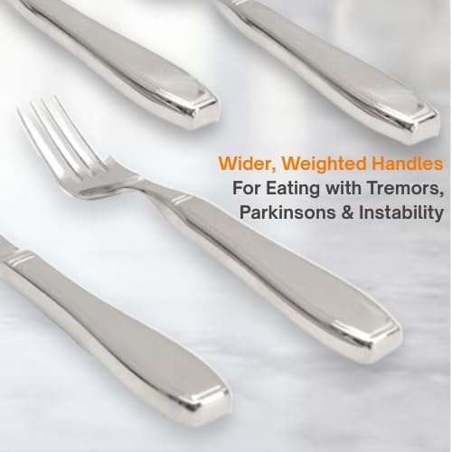 Skiennix Weighted Silverware - Ergonomic Heavy Utensils for Hand Tremors | Ideal for Parkinson's & Arthritis