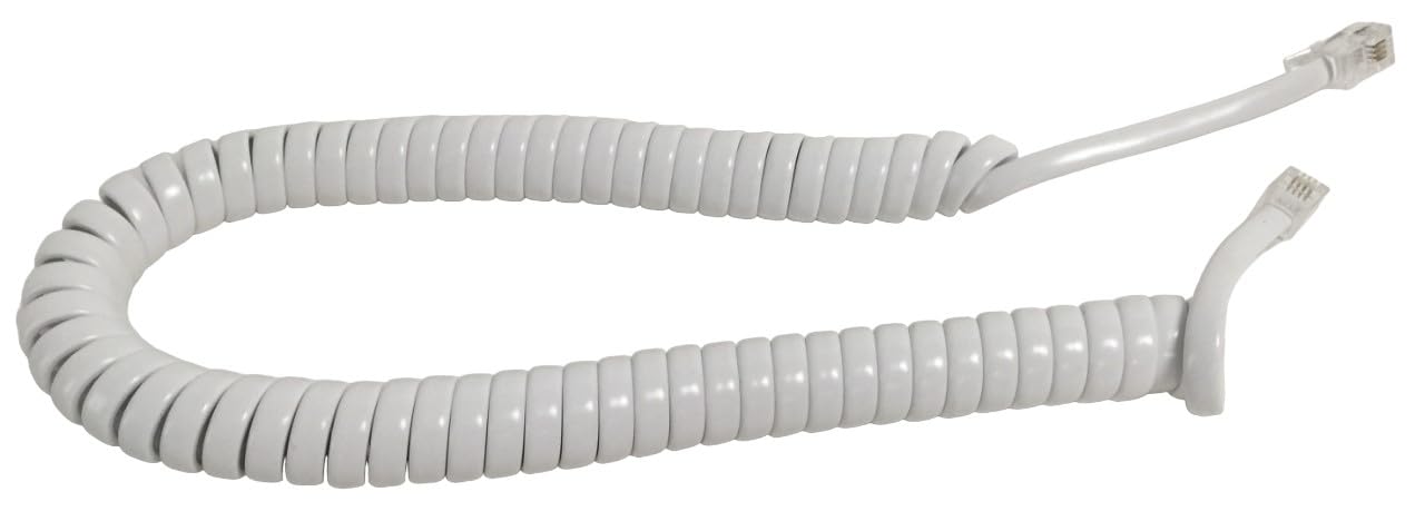 VoIP Lounge 9-Foot Curly Cord - Replacement Handset Receiver for AT&T Phones | Short White Design