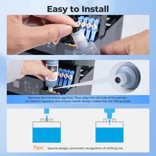 542 Ink Refill Bottles Color Combo Pack ET-5850 ET-5150 ET-5170 ET-16650 Replacement for 542 Ink Refill Bottles Work with ET-5150 ET-5170 ET-5180 ET-5800 ET-5850 ET-5880 ET-16600 ET-16650