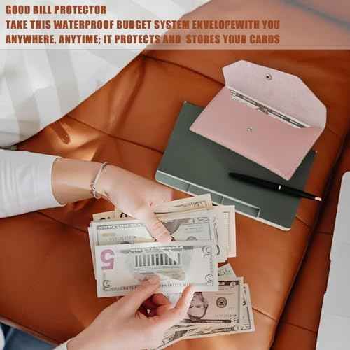 Cash Envelope Wallet, Reusable Envelope Wallet, Men's and Women's Genuine Leather Cashs Wallets, Money Envelopes for Cashs for Bill Planner£¨Pink£©