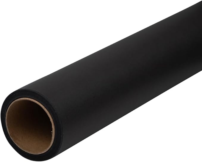 JAM Paper Gift Wrap - Matte Wrapping Paper - 26.3 Sq Ft (17 in x 18 Ft) - Matte Black - Roll Sold Individually