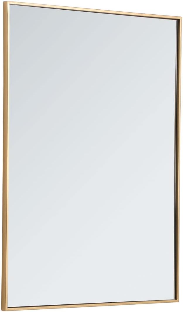Elegant Decor Eternity 40" x 30" Contemporary Metal Frame Mirror in Black