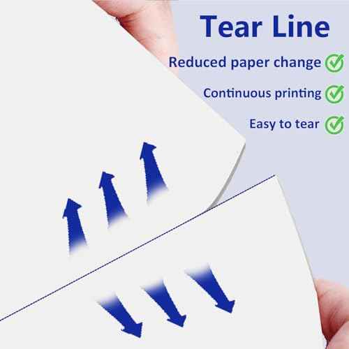 100 Sheets US Letter Size Thermal Paper, 8.5 x 11 Inch Thermal Printer Paper for M08F/A40 Thermal Portable Printer, Continual Feeding Folded Printing Paper