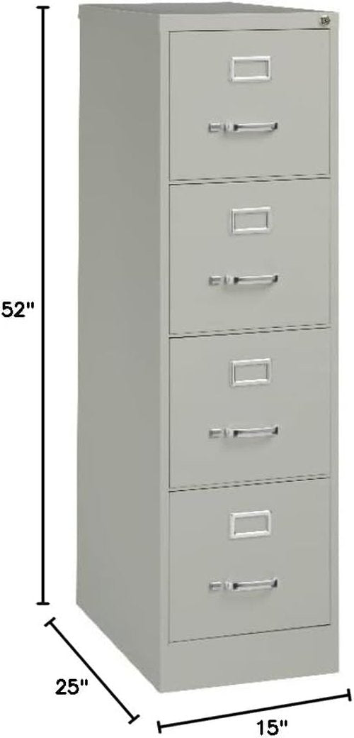 Scranton & Co 25-Inch Vertical Filing Cabinet - Lockable Gray Metal Storage for Office or Home Use