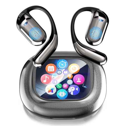 Translation Earbuds AI 144 Language Traductor, Bluetooth 5.4 Headphones Translator, LCD Touch Screen, Earphones Fit iOS and Android Ideal for Travel Business Learning, Free Subscription(Gray)