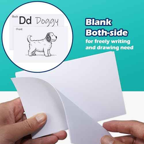 Blank Index Cards 4x6 Unlined Unruled Flash Note Cards 4" x 6", White, 100 Count, 220 GSM Heavy Weight