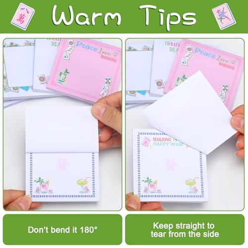 Gueevin 20 Pcs Mahjong Sticky Notes Pads Mah Jong Lovers Gifts for Christmas Birthday Mahjong Party Decorations Supplies(Classic)