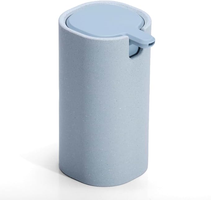 LINE+ARC Modern Easy-to-Press Soap Dispenser (Arctic). Cute Bathroom Blue Marble Kitchen Sink Ergonomic Liquid Lotion Shampoo Conditioner.