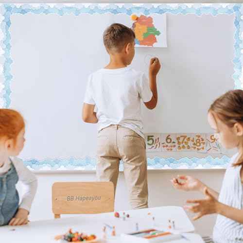 Bulletin Board Border 65.6ft Classroom Blackboard Decoration for School/Office/Party (Cloud)