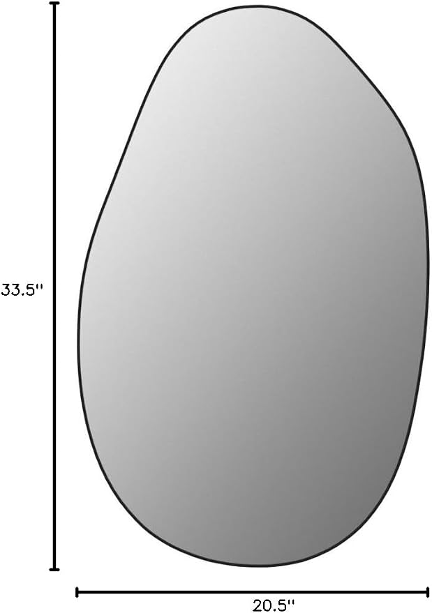 Black Mirror for Bathroom,20.5"x33.5" Wood Framed Vanity Mirror,Irregular Oval Wall Mirror Asymmetrical Aesthetic Mirror for Living Room Bedroom Entryway Horizontal/Vertical