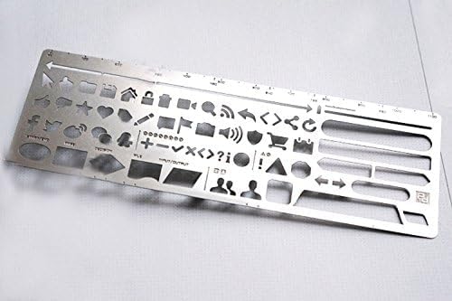 Fascola Stainless Steel Stencil Ruler - Hollow Design for UI Prototyping | Creative Bookmark Accessory